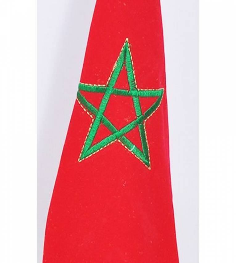 48 cm Drapeau marocain en Cuivre , Drapeau de bureau